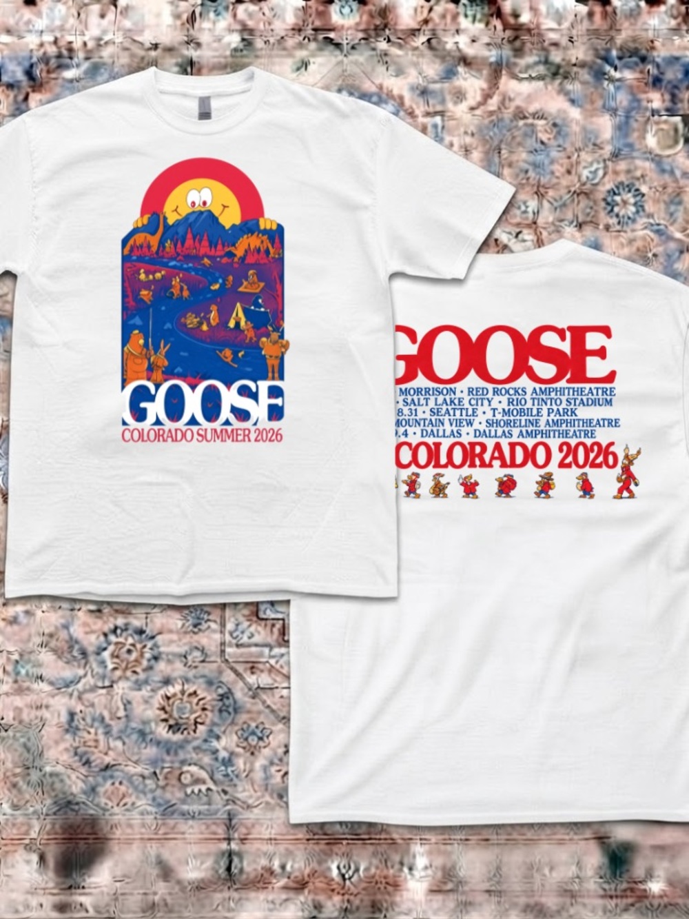 Goose Colorado Summer 2026 Tour Dates Red Rocks Amphitheatre Jam Band  T-Shirt